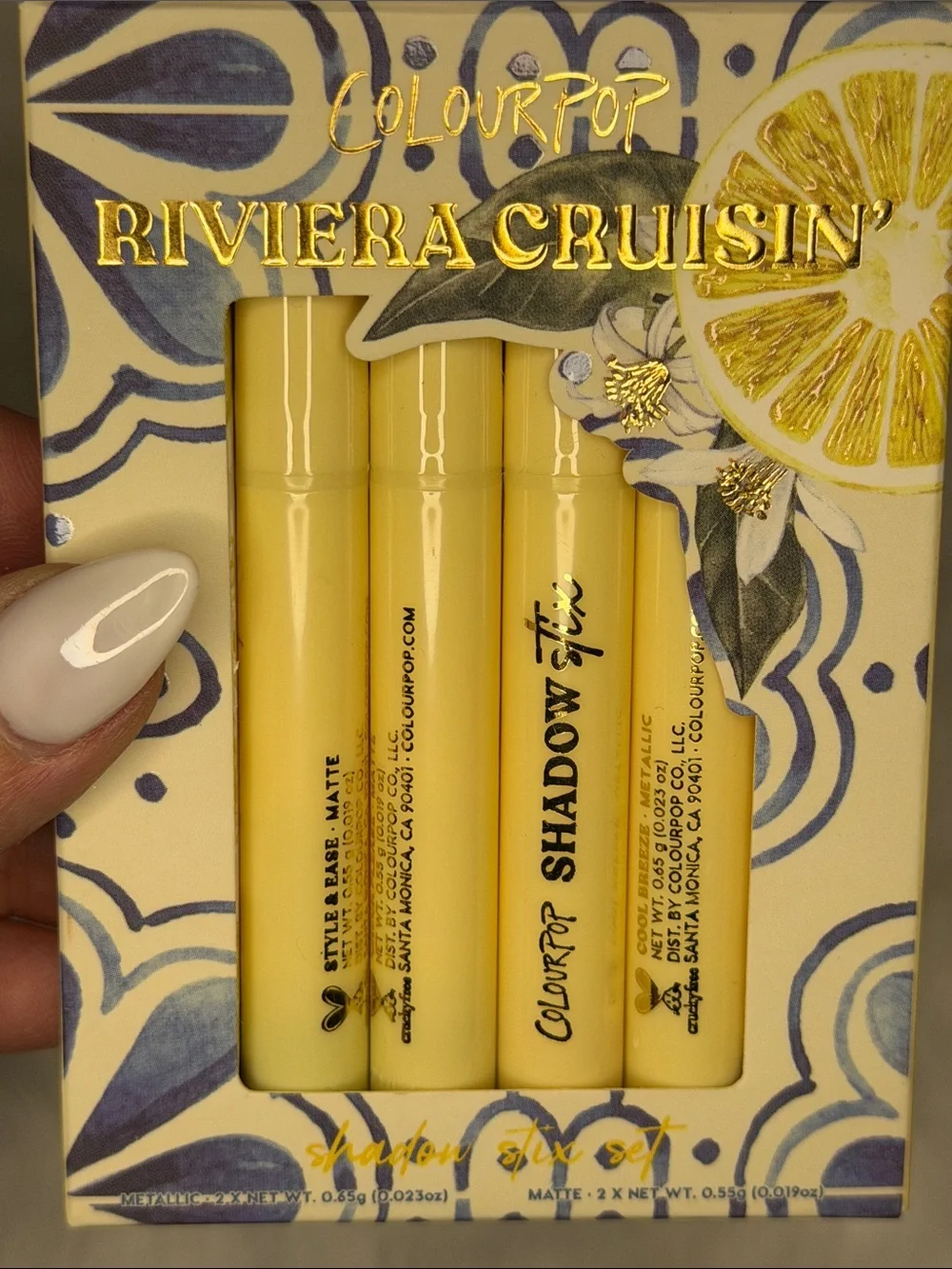 NWT ColourPop Riviera Cruisin' Shadow Stick Set | 4 Piece | Metallic & Matte